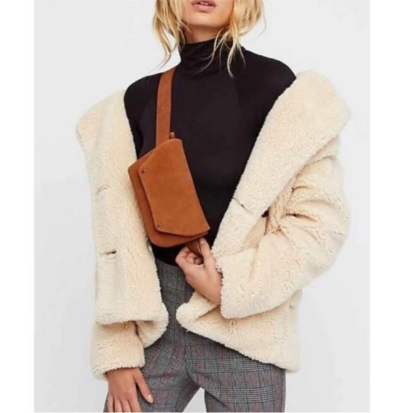 Free People So Soft Cozy Sherpa Peacoat Cream Sz S Boho Oversize Casual Cabin - Picture 1 of 9